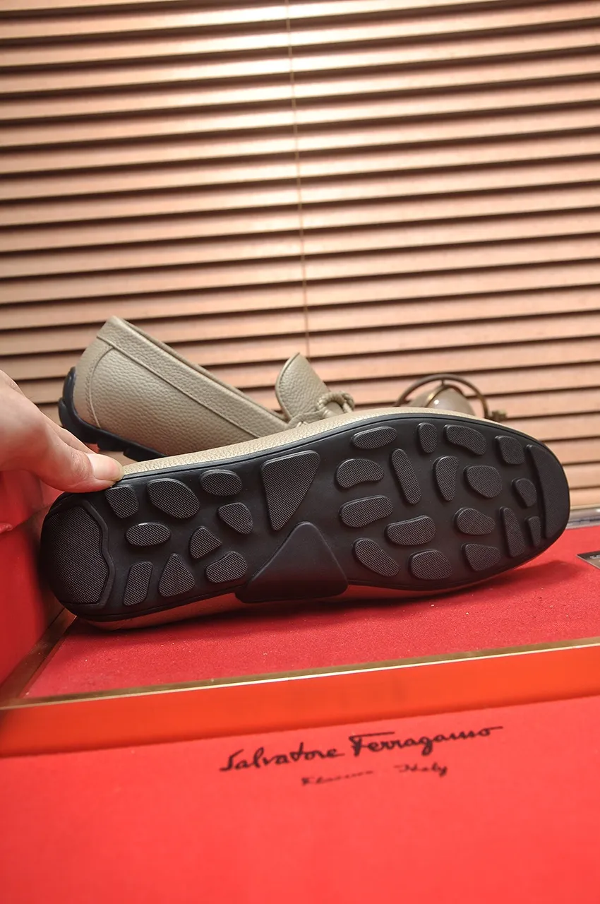 Men's shoes 💰480💶 [Ferragamo/Ferragamo] The latest model in the counter. Original imported open-sided fine cowhide hand-woven + imported 🐂 cowhide + original luxury metal buckle + original combination outsole. No pressure in comparison 38--44🎉